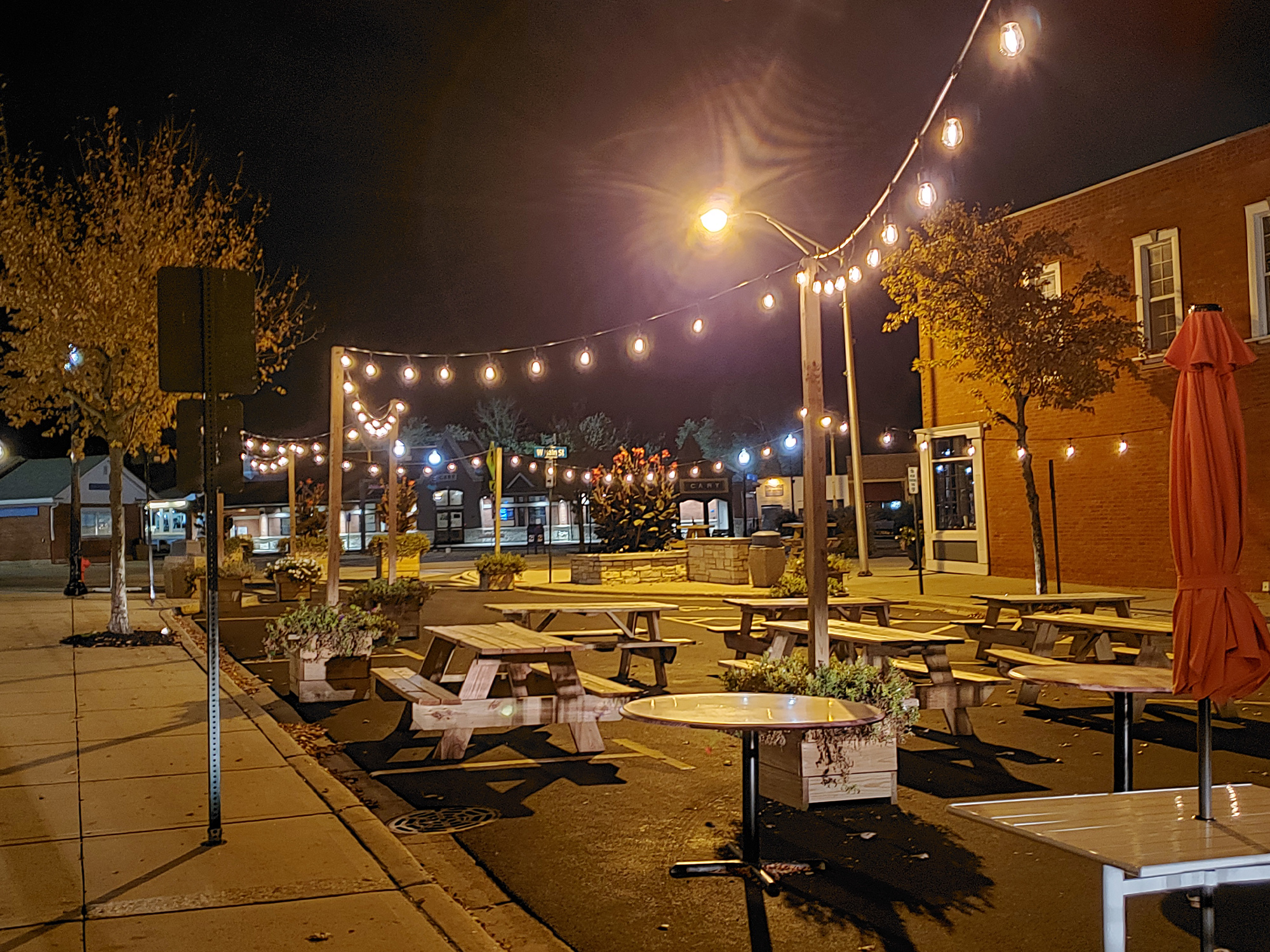 dining area at night